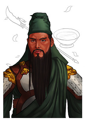 PSD 남자 창 술잔 일러스트 한명 사람 동양인 상반신 성인 중국인 과거 위인 장군 관우 남자만 남자한명만 성인남자만 성인만 삼국지 국내일러스트 외국인 직업 1 무기 컨셉 잔 인종 중국 역사 파일형식