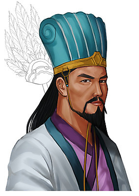 PSD 남자 일러스트 한명 사람 동양인 상반신 성인 중국인 부채 깃털 과거 위인 제갈량 남자만 남자한명만 성인남자만 성인만 삼국지 국내일러스트 외국인 1 컨셉 인종 중국 역사 정치가 파일형식