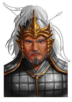 PSD 남자 일러스트 한명 사람 동양인 상반신 성인 중국인 활 과거 위인 장군 갑옷 황충 남자만 남자한명만 성인남자만 성인만 국내일러스트 투구모자 외국인 직업 1 컨셉 인종 보호장비 파일형식