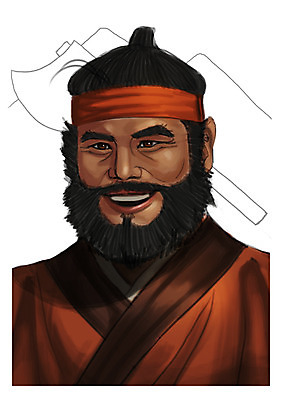 PSD 남자 일러스트 한명 사람 동양인 상반신 성인 한국인 과거 도끼 위인 남자만 남자한명만 성인남자만 성인만 국내일러스트 1 컨셉 인종 파일형식