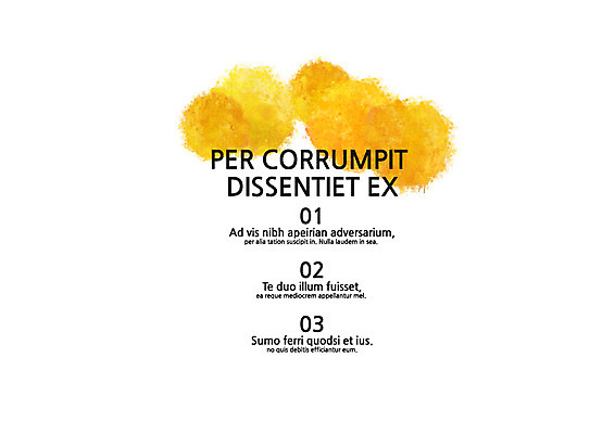 템플릿 내지 수채화 사람없음 노란색 물감 프레젠테이션 문서템플릿 서식 레이아웃 문서 번짐 제안서 목차 이미지템플릿 AI파일 컬러 미술도구 파일형식 벡터 효과