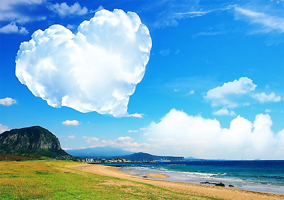 주간 PSD 구름 편집 편집이미지 바다 섬 백그라운드 자연 하늘 해변 사람없음 야외 하트 뭉게구름 이미지편집 자연요소 모양 생태계 파일형식 구름_자연