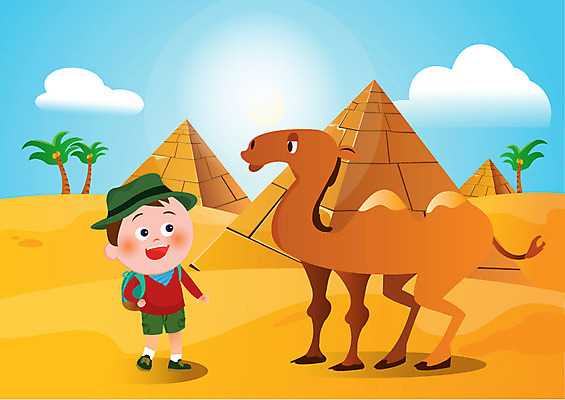 주간 식물 동물 구름 남자 어린이라이프 어린이 일러스트 한명 사람 야외 야자수 사막 호기심 피라미드 낙타 천진난만 남자만 남자한명만 어린이만 소년만 소년한명만 국내일러스트 AI파일 자연요소 나무 1 라이프스타일 건축물 감정 컨셉 포유류 랜드마크 파일형식 벡터