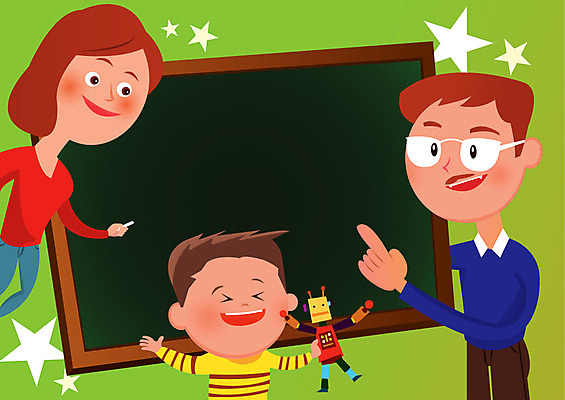 여자 교육 남자 어린이라이프 별 아들 어린이 일러스트 가족 엄마 사람 성인 장난감 칠판 아빠 로봇 호기심 천진난만 국내일러스트 AI파일 자연요소 라이프스타일 감정 컨셉 관계 파일형식 벡터