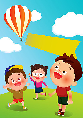 주간 구름 여자 남자 어린이라이프 어린이 일러스트 사람 야외 세명 열기구 애드벌룬 호기심 천진난만 어린이만 국내일러스트 AI파일 자연요소 라이프스타일 감정 컨셉 항공교통 파일형식 벡터