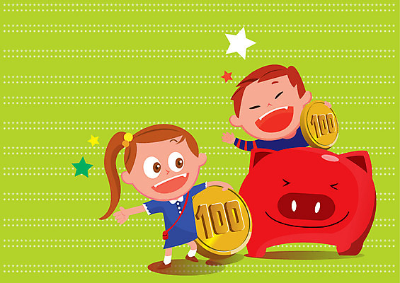 여자 남자 어린이라이프 어린이 일러스트 사람 두명 경제 동전 저축 돼지저금통 저금통 호기심 천진난만 어린이만 금융의날 국내일러스트 AI파일 라이프스타일 감정 컨셉 돈 금융 파일형식 벡터 법정기념일