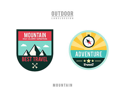 구름 일러스트 레저 산 아웃도어 사람없음 라벨 캠핑 나침반 국내일러스트 AI파일 자연요소 프레임 파일형식 벡터