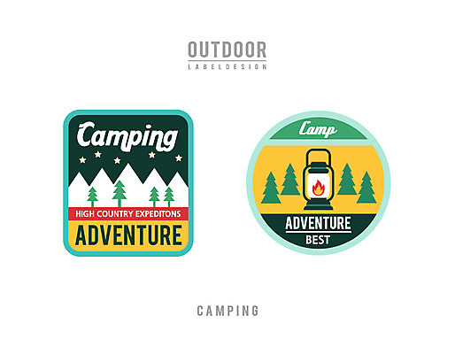 나무 식물 일러스트 레저 산 아웃도어 사람없음 라벨 캠핑 랜턴 국내일러스트 AI파일 조명 프레임 파일형식 벡터