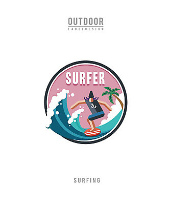 식물 남자 파도 바다 일러스트 레저 아웃도어 한명 사람 성인 야자수 라벨 캠핑 서핑 서퍼 성인남자한명만 국내일러스트 AI파일 나무 1 운동선수 프레임 수상스포츠 남자한명만 성인남자만 파일형식 벡터