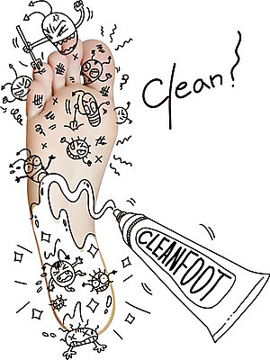 편집이미지 캐릭터 발 포토일러 건강 병원 사람 신체부위 치료 약 청결 질병 발바닥 박테리아 균 무좀 연고 이미지편집 AI파일 의학 위생 파일형식 벡터