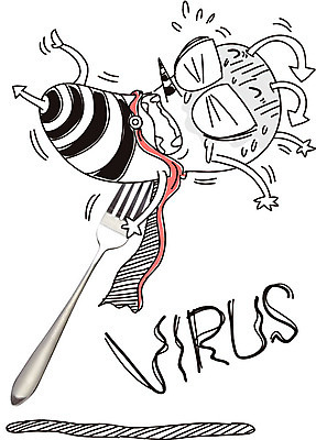 편집이미지 캐릭터 포크 포토일러 건강 사람없음 치료 바이러스 질병 망토 박테리아 균 이미지편집 AI파일 식기 의학 파일형식 벡터