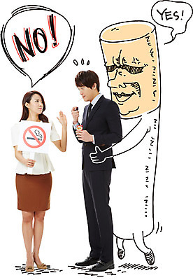 전신 편집이미지 캐릭터 여자 남자 캠페인 말풍선 포토일러 흡연 담배 서기 사람 동양인 정장 20대 성인 두명 팻말 한국인 금지 비즈니스맨 비즈니스우먼 금연 예스 청년만 성인만 이미지편집 AI파일 옷 비즈니스 모션 프레임 인종 청년 직장인 사회이슈 파일형식 벡터