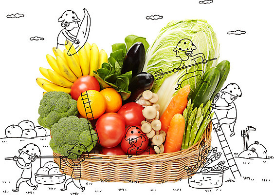 편집이미지 캐릭터 웰빙 남자 토마토 채소 오렌지 과일 사다리 포토일러 가지 노동자 오이 바나나 사람 여러명 농작물 바구니 버섯 당근 수확 브로콜리 농기구 배추 유기농 아스파라거스 남자만 이미지편집 AI파일 직업 다수 농업 뿌리채소 도구 파일형식 벡터