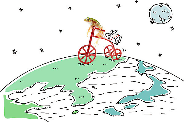 동물 편집이미지 한마리 별 지구 해외여행 여행 지도 포토일러 개구리 사람없음 글로벌 자전거 행성 짐 청개구리 이미지편집 AI파일 자연요소 1 해외 양서류 우주 바이크 파일형식 벡터