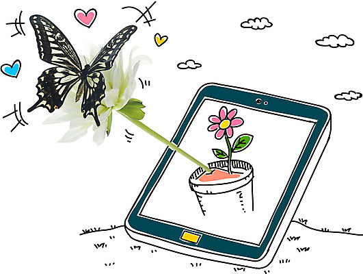 식물 동물 구름 편집이미지 한마리 꽃 화분 나비 곤충 자연 포토일러 사람없음 태블릿 하트 이미지편집 AI파일 자연요소 모양 1 전자제품 스마트기기 생태계 파일형식 벡터