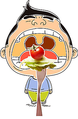 편집이미지 캐릭터 남자 음식 포크 채소 방울토마토 포토일러 건강 입벌림 한명 사람 먹기 채식 남자만 남자한명만 이미지편집 AI파일 1 식기 토마토 모션 표정 파일형식 벡터