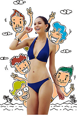 서양인 외국인 나무 식물 백인 편집이미지 응시 계절 여자 남자 수영복 바다 여행 포토일러 휴가 웃음 사람 손짓 여러명 상반신 20대 성인 여름 여름휴가 바캉스 비키니 야자수 비즈니스맨 비즈니스우먼 브이 청년만 성인만 이미지편집 AI파일 시선 옷 다수 비즈니스 모션 표정 인종 청년 직장인 파일형식 벡터 여름_계절