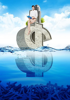 PSD 외국인 편집이미지 여자 한명 성인 물 달러 비즈니스우먼 원화 화폐기호 수면 침몰 이미지편집 자연요소 1 기호 돈 비즈니스 사람 인종 직장인 화폐 파일형식