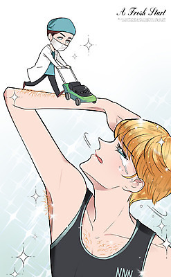 PSD 남자 일러스트 털 사람 성인 두명 뷰티 의사 우아함 성형수술 만화 눈물 제모 남자만 성인남자만 성인만 순정만화 국내일러스트 감정 컨셉 의료진 수술 파일형식