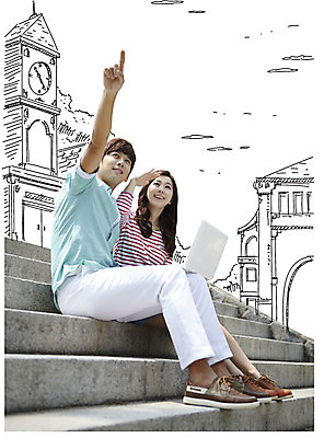 전신 편집이미지 학생 응시 여자 교육 남자 대학생 포토일러 웃음 사람 앉기 동양인 20대 성인 두명 건물 옆모습 노트북 계단 한국인 가리킴 시계탑 대학교육 청년만 성인만 이미지편집 AI파일 건축물 시선 뷰포인트 모션 표정 인종 손짓 청년 전자제품 탑 파일형식 벡터