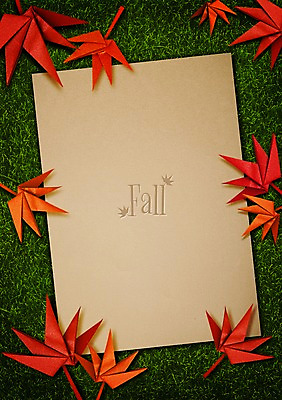 PSD 편집이미지 계절 기념일 표지 포스터 종이 컨셉 단풍 프레임 잔디 사람없음 가을 페이퍼아트 활용 이미지편집 식물 잎 이벤트 파일형식