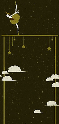 PSD 구름 여자 별 일러스트 상상 밤하늘 상상일러스트 한명 사람 성인 구조물 발레 발레리나 발레복 여자만 여자한명만 성인여자만 성인만 국내일러스트 자연요소 1 옷 건축 하늘 춤 야간 파일형식