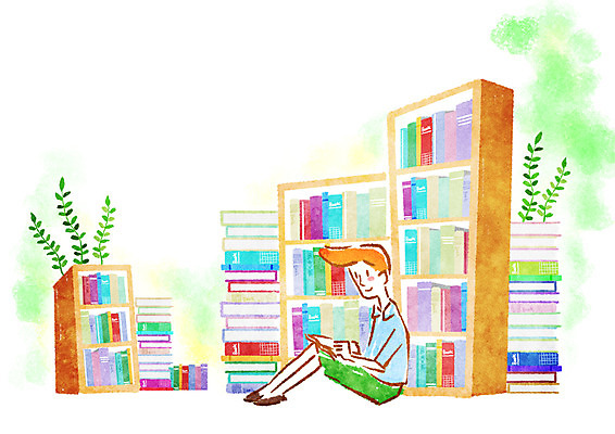 PSD 남자 여유 일러스트 상상 책장 한명 사람 앉기 성인 책 독서 쌓기 책더미 남자만 남자한명만 성인남자만 성인만 국내일러스트 1 감정 가구 모션 무더기 파일형식