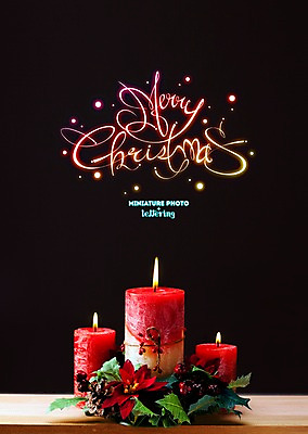 PSD 식물 편집 편집이미지 꽃 크리스마스 초 사람없음 장식 축복 디지털아트 레터링 이미지편집 기념일 컨셉 파일형식