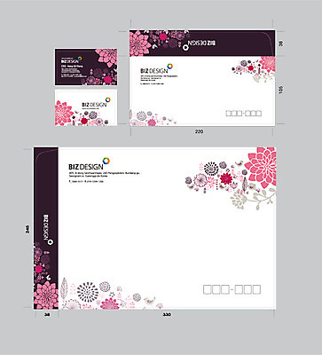 식물 템플릿 꽃 명함 명함템플릿 봉투 서류봉투 편지봉투 사람없음 세트 패키지 봉투템플릿 우편봉투 비즈디자인 이미지템플릿 AI파일 편지 우편물 파일형식 벡터
