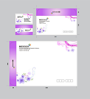 식물 템플릿 꽃 컬러 명함 명함템플릿 봉투 서류봉투 편지봉투 사람없음 세트 보라색 패키지 봉투템플릿 우편봉투 비즈디자인 이미지템플릿 AI파일 편지 우편물 파일형식 벡터