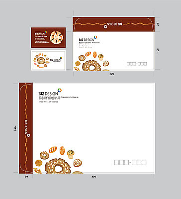 템플릿 음식 빵 명함 명함템플릿 봉투 서류봉투 편지봉투 사람없음 세트 패키지 봉투템플릿 우편봉투 비즈디자인 이미지템플릿 AI파일 편지 우편물 파일형식 벡터