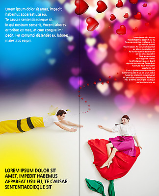 전신 PSD 서양인 외국인 백인 템플릿 편집 표지디자인 북디자인 커플 출판디자인 여자 남자 꽃 내지 리플렛 백그라운드 2단접지 북커버 사랑 사람 앉기 팜플렛 상반신 성인 두명 장미 하트 벌 보케 성인만 이미지템플릿 모양 식물 감정 곤충 관계 모션 인종 파일형식