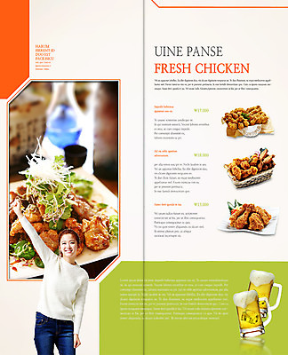 PSD 템플릿 편집 표지디자인 북디자인 출판디자인 여자 내지 음식 리플렛 백그라운드 2단접지 북커버 맥주 한명 서기 미소 사람 동양인 손짓 팜플렛 상반신 성인 앞모습 치킨 한국인 여자만 여자한명만 성인여자만 성인만 치맥 이미지템플릿 1 뷰포인트 모션 주류 표정 인종 닭고기요리 파일형식