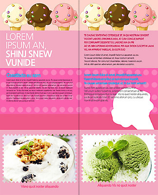 PSD 템플릿 편집 표지디자인 북디자인 출판디자인 내지 음식 리플렛 백그라운드 2단접지 북커버 아이스크림 팜플렛 사람없음 이미지템플릿 디저트 파일형식