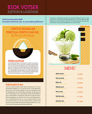 PSD 템플릿 편집 표지디자인 북디자인 출판디자인 내지 음식 리플렛 백그라운드 2단접지 북커버 아이스크림 팜플렛 사람없음 메뉴 녹차아이스크림 이미지템플릿 디저트 파일형식