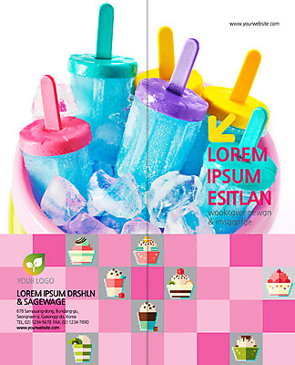 PSD 템플릿 편집 표지디자인 북디자인 출판디자인 표지 음식 리플렛 백그라운드 2단접지 북커버 팜플렛 사람없음 얼음 컵케이크 막대아이스크림 이미지템플릿 자연요소 아이스크림 케이크 파일형식