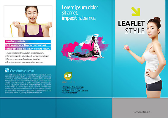 PSD 템플릿 편집 우먼라이프 표지디자인 북디자인 출판디자인 여자 표지 리플렛 백그라운드 다이어트 북커버 3단접지 요가 줄자 건강 서기 미소 들기 사람 동양인 팜플렛 성인 앞모습 옆모습 세명 아령 한국인 여자만 성인여자만 성인만 이미지템플릿 라이프스타일 웰빙 뷰포인트 모션 표정 자 인종 파일형식
