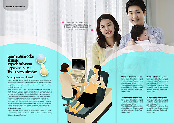 PSD 템플릿 편집 표지디자인 북디자인 출판디자인 여자 남자 내지 리플렛 백그라운드 북커버 3단접지 가족 안기 엄마 서기 사람 동양인 팜플렛 상반신 성인 앞모습 임신 한국인 아기 아빠 딸랑이 산부인과 이미지템플릿 뷰포인트 관계 모션 병원 인종 아기용품 파일형식