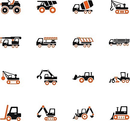 EPS 해외이미지 일러스트 건설업 종류 사람없음 중장비 포크레인 불도저 기중기 트랙터 짐차 지게차 덤프트럭 탱크로리 해외202004 해외일러스트 산업 자동차 트럭 화물차 산업장비 농기계 특수차량 파일형식 벡터 이미지허브