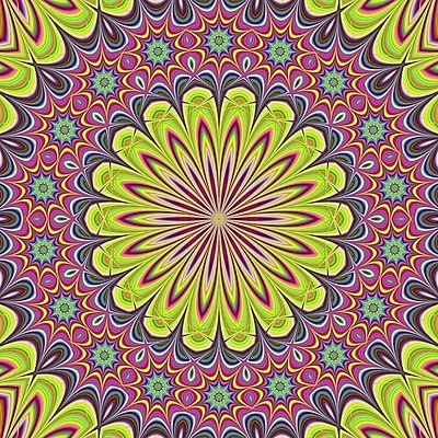 EPS 해외이미지 디자인 꽃 별 백그라운드 꽃무늬 패턴 곡선 일러스트 요가 벽지 추상 미술 동양인 그래픽 장식 컴퓨터 컬러풀 디지털 벚꽃 화려 인도인 명상 만들기 공상 동쪽 대칭 만다라 발생 최면 환각 효과 해외202004 해외일러스트 자연요소 외국인 식물 웰빙 선 컬러 컨셉 무늬 모션 문화예술 인종 전자제품 방향 증상 파일형식 벡터 이미지허브