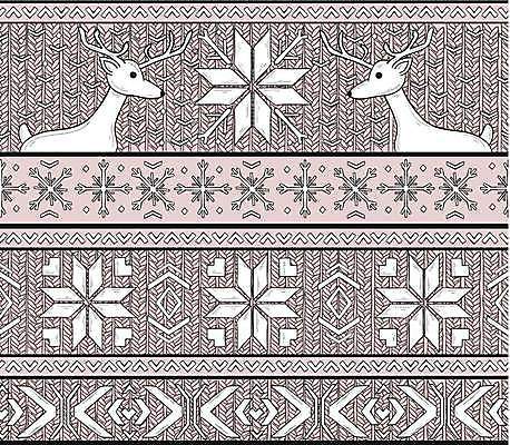 EPS 해외이미지 디자인 겨울 패턴 일러스트 눈꽃 사람없음 루돌프 뜨개질 해외202004 해외일러스트 계절 크리스마스 무늬 사슴 눈_날씨 취미 파일형식 벡터 이미지허브