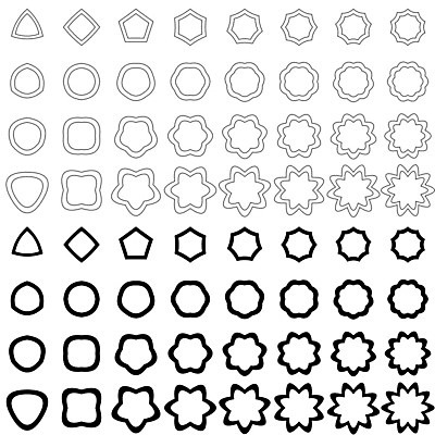 EPS 해외이미지 모양 디자인 곡선 일러스트 추상 프레임 숙이기 세트 검은색 반지 수집 심볼 사인 아치 정사각형 육각형 직사각형 고립 엘리먼트 오각형 절정 폴리곤 해외202004 해외일러스트 도형 선 컬러 포즈 무늬 장신구 파일형식 벡터 이미지허브