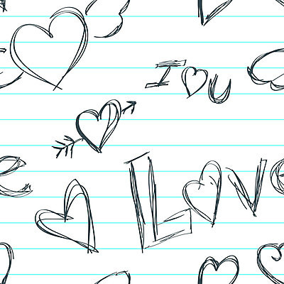 EPS 해외이미지 패턴 일러스트 사랑 공책 마음 낙서 그림 해외202004 해외일러스트 감정 무늬 문구용품 파일형식 벡터 이미지허브