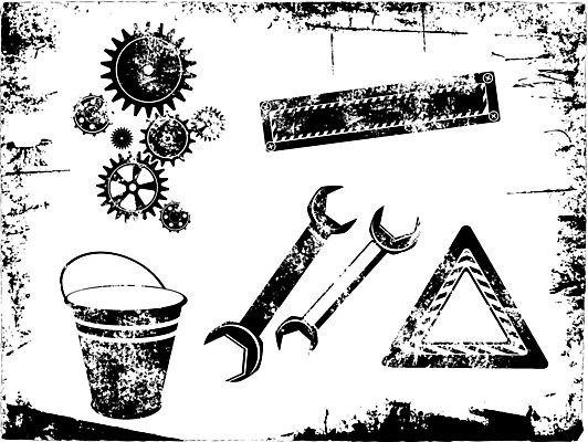 EPS 해외이미지 디자인 산업 일러스트 가정 세트 기계 장비 과학기술 공구 스패너 업무 바퀴 수리 양동이 심볼 오브젝트 사인 톱니바퀴 기어 엘리먼트 해외202004 해외일러스트 기술 도구 작업 파일형식 벡터 이미지허브