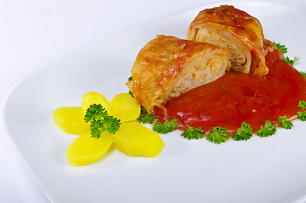 포토 JPG 해외이미지 접시 음식 잎 다이어트 채소 밥 건강 육류 요리 사람없음 초록색 식사 저녁식사 두루마리 보따리 양배추 롤 광택 토마토소스 폴란드 해외202004 해외포토 식물 식기 유럽 컬러 식재료 소스_음식 파일형식 이미지허브