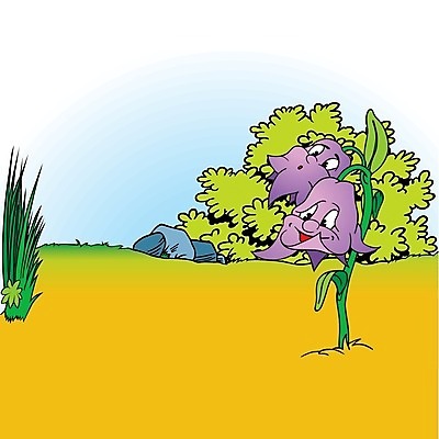 EPS 해외이미지 꽃 백그라운드 일러스트 풍경 만화 땅 관목 그림 손그림 캄파눌라 해외202004 해외일러스트 나무 식물 파일형식 벡터 이미지허브