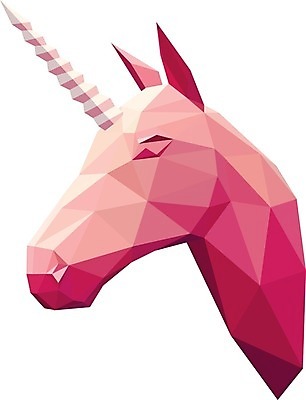 EPS 해외이미지 분홍색 일러스트 상상 뿔 사람없음 3D 신비 유니콘 폴리곤 환상 해외202004 해외일러스트 컬러 컨셉 디지털합성 파일형식 벡터 이미지허브