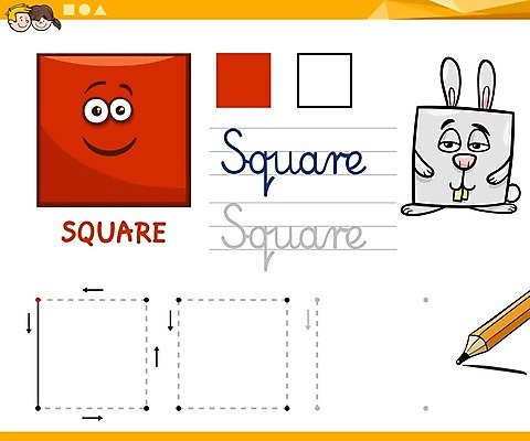 EPS 해외이미지 모양 디자인 교육 일러스트 학교 추상 그래픽 숫자 유치원 수학 가르침 그리기 어플리케이션 만화 정사각형 최초 기본 초보 해외202004 해외일러스트 도형 문자 무늬 교과목 모션 파일형식 벡터 이미지허브