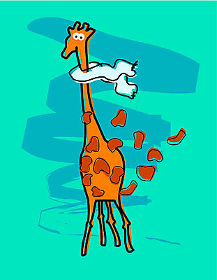 EPS 해외이미지 디자인 겨울 일러스트 바람 사람없음 목도리 추위 기린 얼룩무늬 해외202004 해외일러스트 자연요소 잡화 계절 무늬 포유류 날씨 파일형식 벡터 이미지허브