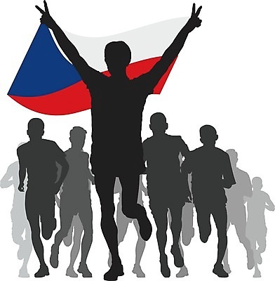 EPS 해외이미지 실루엣 스포츠 일러스트 건강 사람 깃발 라이벌 체코 달리기선수 승자 해외202004 해외일러스트 유럽 촬영기법 육상선수 파일형식 벡터 이미지허브